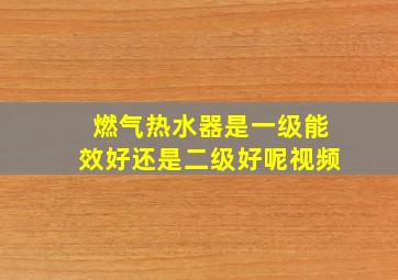 燃气热水器是一级能效好还是二级好呢视频