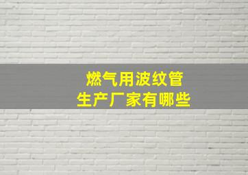 燃气用波纹管生产厂家有哪些