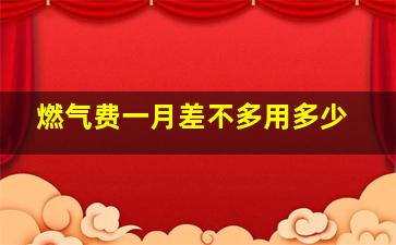 燃气费一月差不多用多少