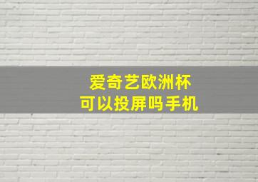 爱奇艺欧洲杯可以投屏吗手机