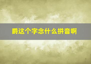 爵这个字念什么拼音啊