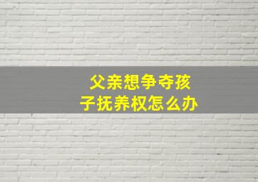 父亲想争夺孩子抚养权怎么办