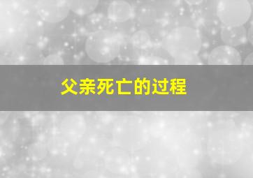 父亲死亡的过程