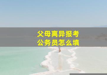 父母离异报考公务员怎么填