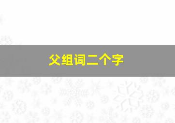 父组词二个字