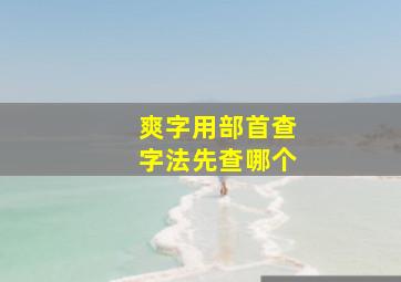 爽字用部首查字法先查哪个