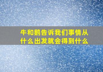 牛和鹅告诉我们事情从什么出发就会得到什么