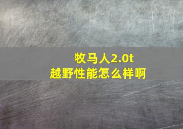 牧马人2.0t越野性能怎么样啊