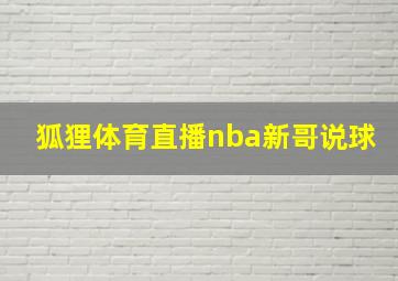 狐狸体育直播nba新哥说球