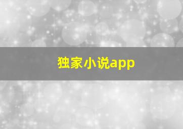 独家小说app