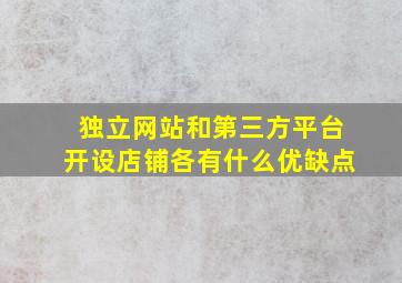 独立网站和第三方平台开设店铺各有什么优缺点