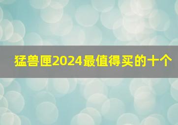 猛兽匣2024最值得买的十个