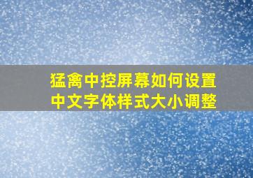 猛禽中控屏幕如何设置中文字体样式大小调整