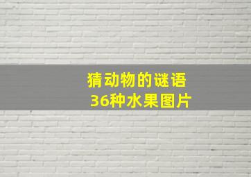 猜动物的谜语36种水果图片