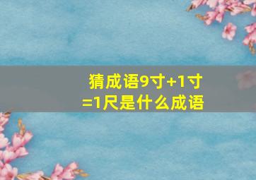 猜成语9寸+1寸=1尺是什么成语