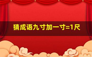 猜成语九寸加一寸=1尺