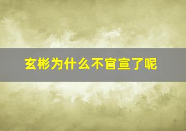 玄彬为什么不官宣了呢