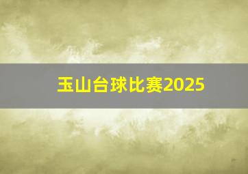 玉山台球比赛2025