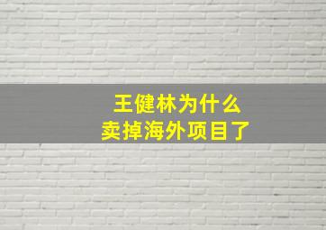 王健林为什么卖掉海外项目了