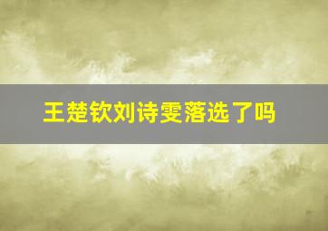 王楚钦刘诗雯落选了吗