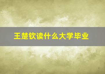 王楚钦读什么大学毕业