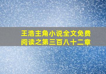 王浩主角小说全文免费阅读之第三百八十二章