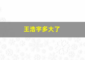 王浩宇多大了