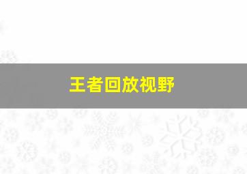 王者回放视野