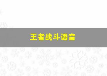 王者战斗语音