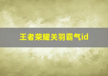 王者荣耀关羽霸气id