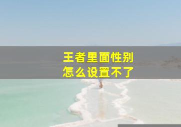 王者里面性别怎么设置不了