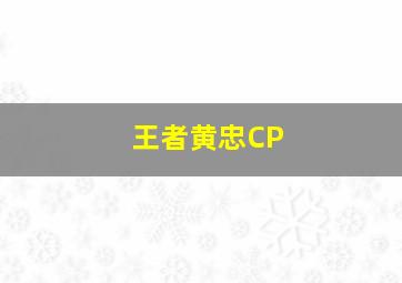 王者黄忠CP