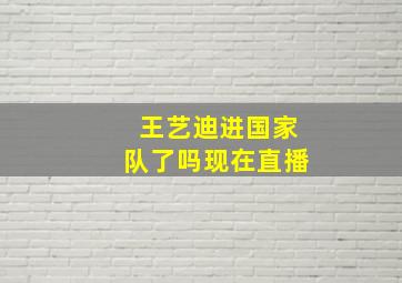 王艺迪进国家队了吗现在直播