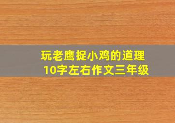 玩老鹰捉小鸡的道理10字左右作文三年级