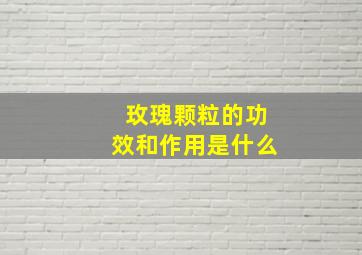 玫瑰颗粒的功效和作用是什么