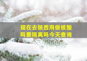 现在去陕西用做核酸吗要隔离吗今天查询