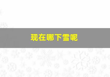 现在哪下雪呢