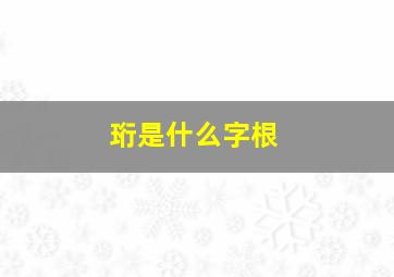 珩是什么字根