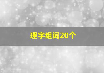 理字组词20个