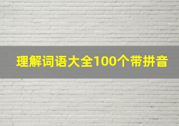 理解词语大全100个带拼音