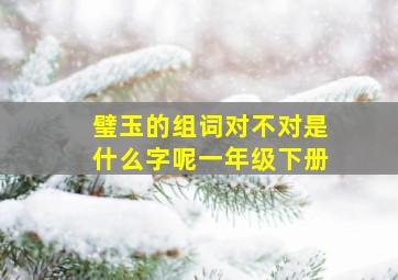 璧玉的组词对不对是什么字呢一年级下册