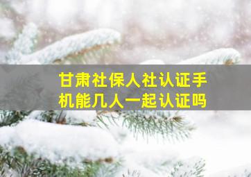 甘肃社保人社认证手机能几人一起认证吗