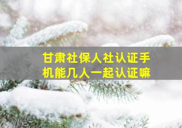 甘肃社保人社认证手机能几人一起认证嘛