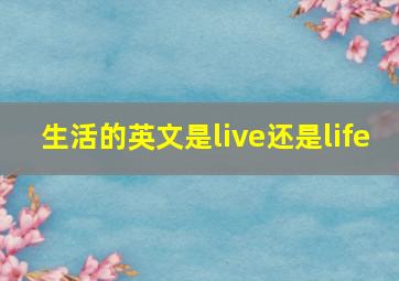 生活的英文是live还是life