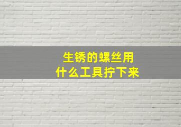 生锈的螺丝用什么工具拧下来