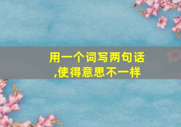 用一个词写两句话,使得意思不一样