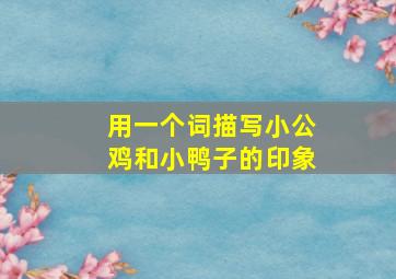 用一个词描写小公鸡和小鸭子的印象