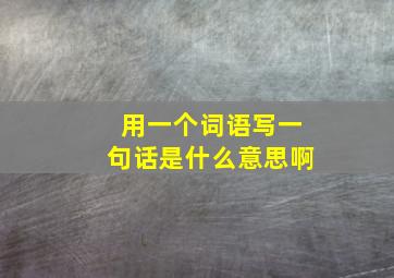 用一个词语写一句话是什么意思啊