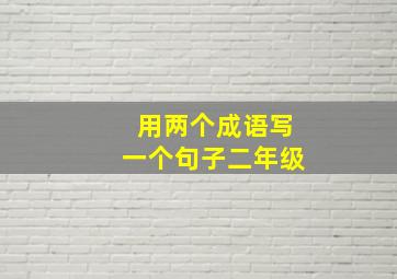 用两个成语写一个句子二年级