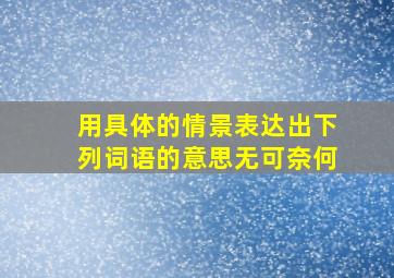 用具体的情景表达出下列词语的意思无可奈何